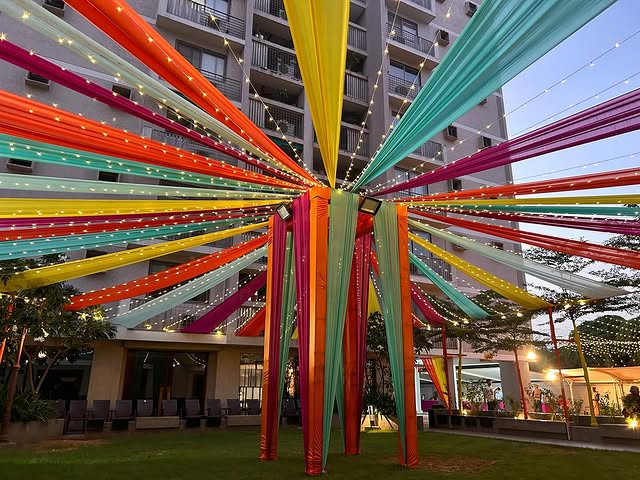 Corporate event entrance and registration area decoration