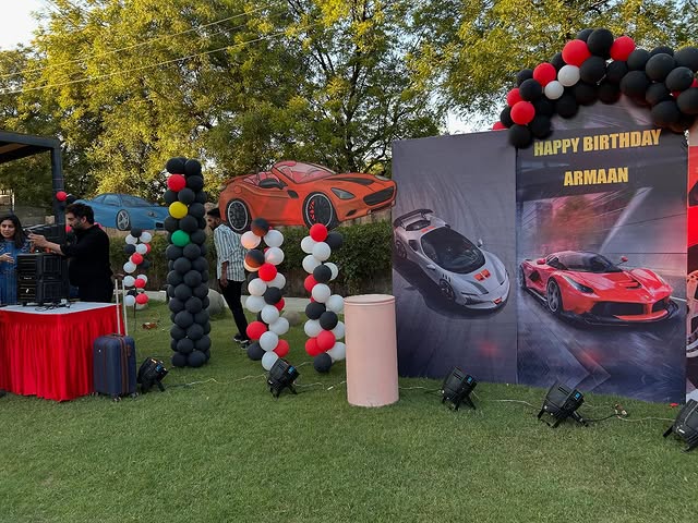 Event stage and backdrop décor for celebrations in Gujarat